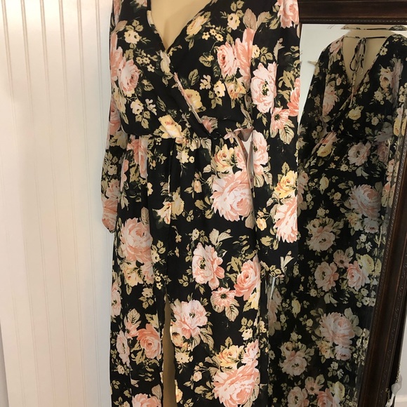 Sage the Label Floral Romper Maxi Dress NWT Medium - Picture 3 of 16